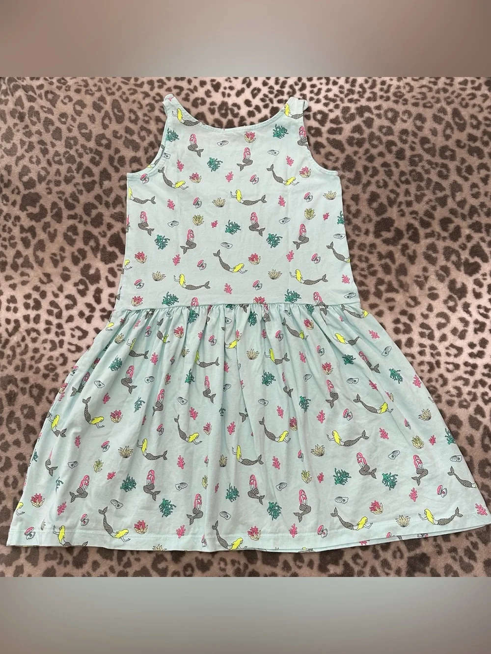 Gap Kids Mermaid Print Tank Sun Dress in Light Blue Size XL 12 Girls